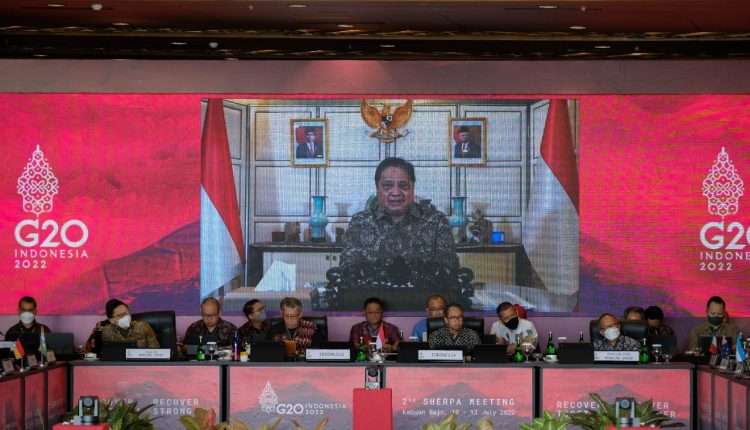 Menko Airlangga Dalam Pertemuan Sherpa ke-2 G20. (Dok. Kemenko Perekonomian)