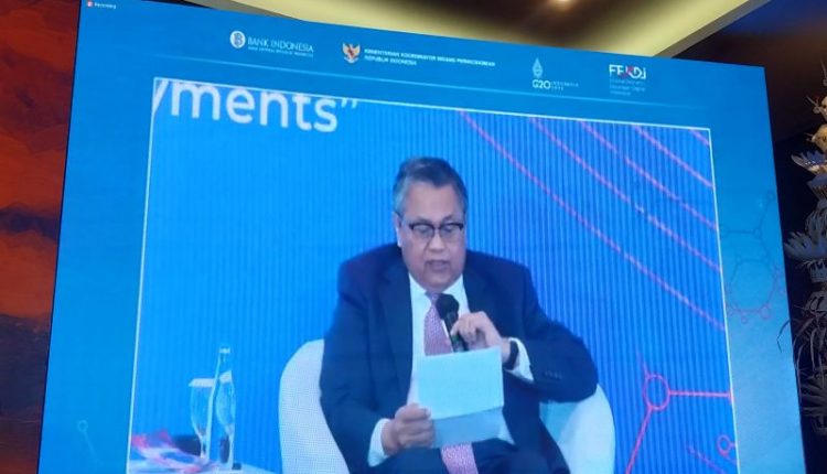 Gubernur Bank Indonesia (BI) Perry Warjiyo dalam Kegiatan Sampingan G20 Indonesia 2022. (ANTARA/Agatha Olivia Victoria)