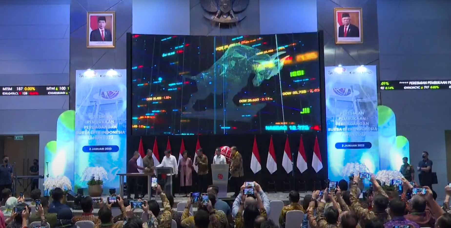 Presiden Jokowi Resmikan Perdagangan Bursa 2023 (Dok : Sekretariat Negara)