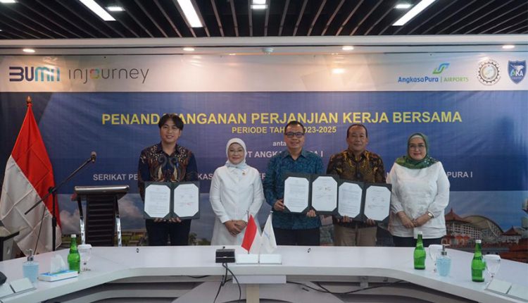 Disaksikan Menaker, Angkasa Pura I Tandatangani PKB