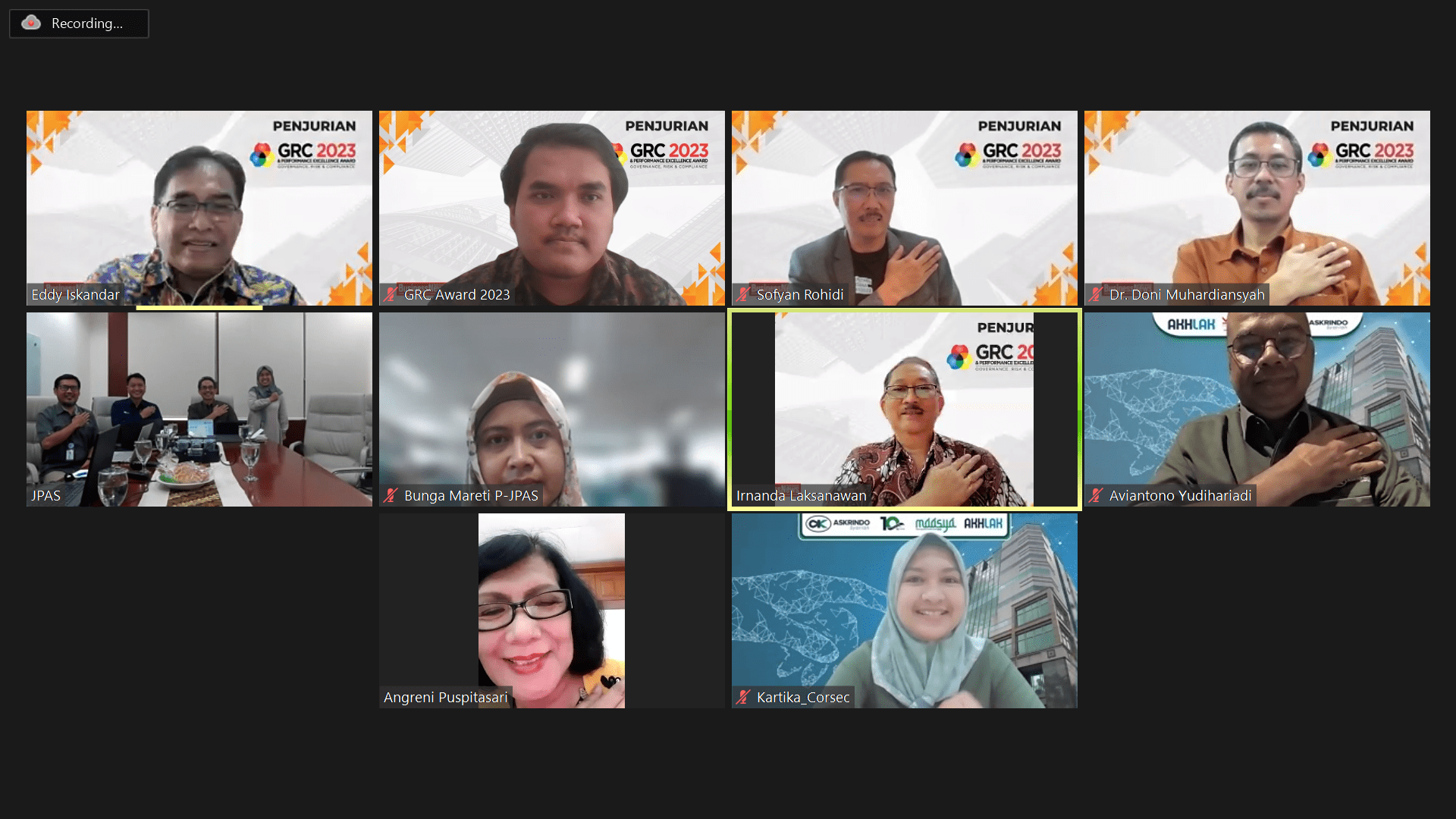 Askrindo Syariah dalam penjurian GRC Award 2023.